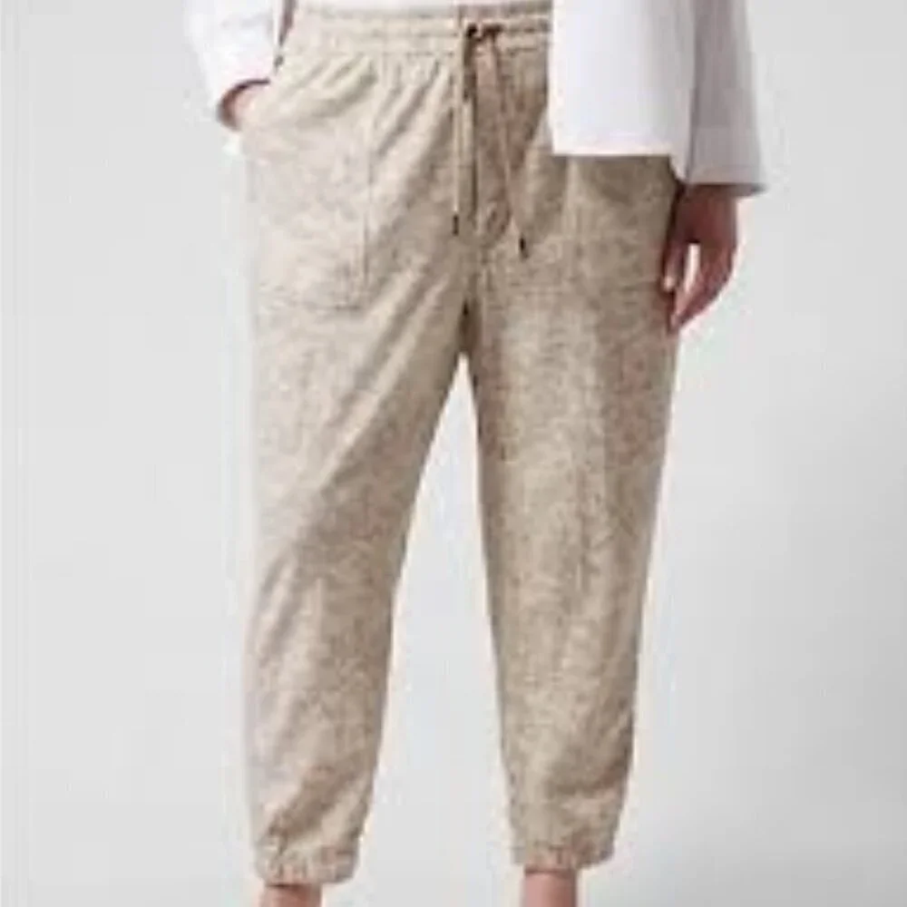 Athleta Farallon Jogger Sweatpants Size XL in Pebbles Texture Abalon Beige - Picture 7 of 12